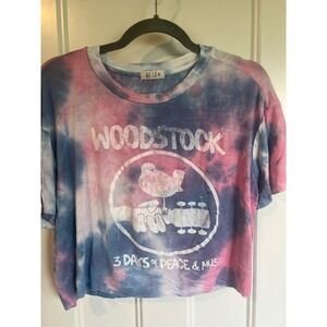 West Cat Woodstock Tie Dye Crop Top Peace Music Festival T‎ Shirt